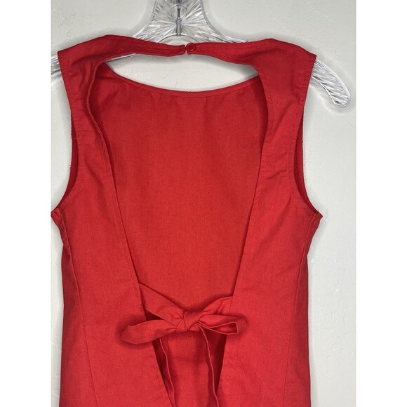 Lilitina Open Back Cotton & Linen Tank Red Princess Polly EUC 6 Small - Picture 5 of 5